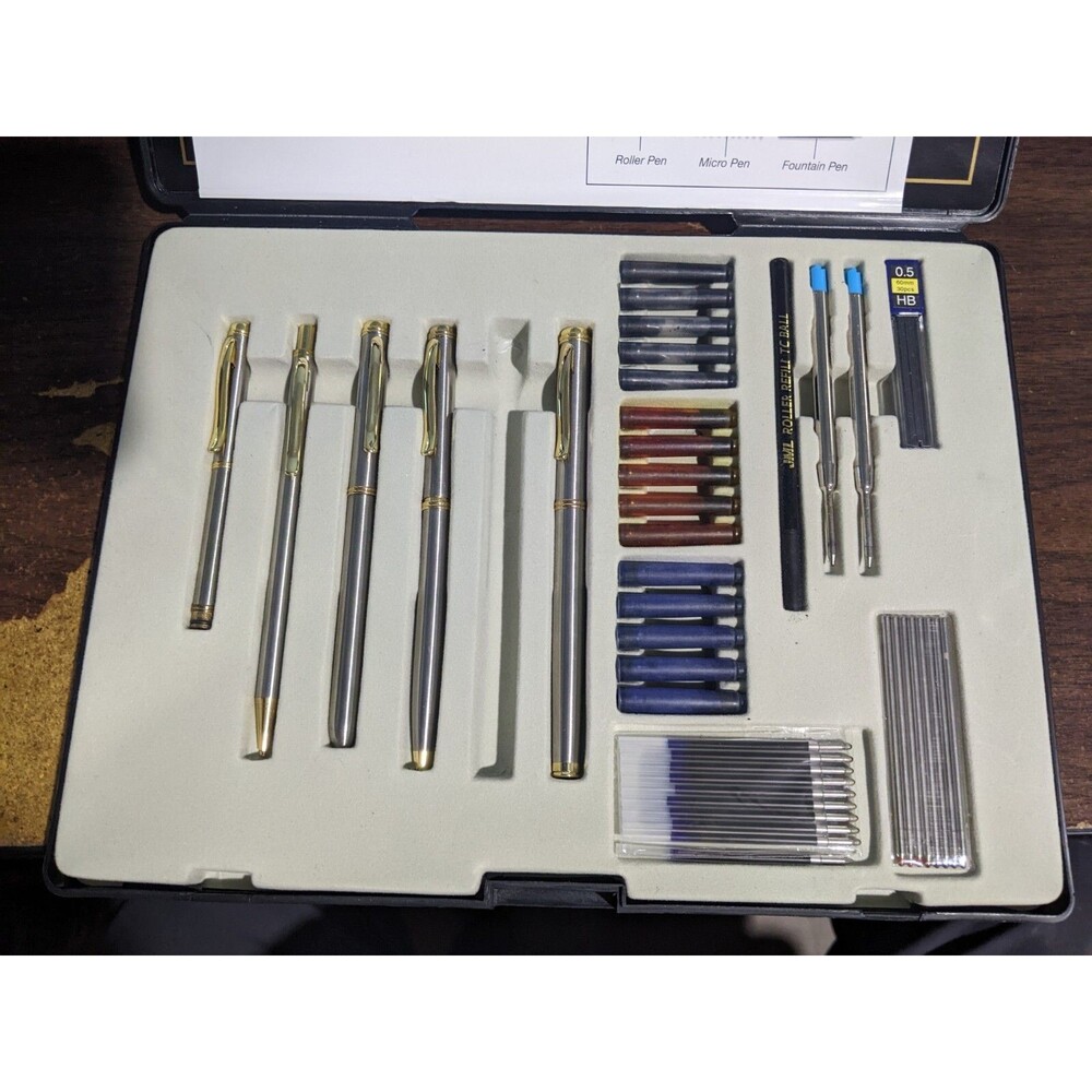 JML Classic Pen Set 5 Pens , Pencil, Refills, Storage Case
